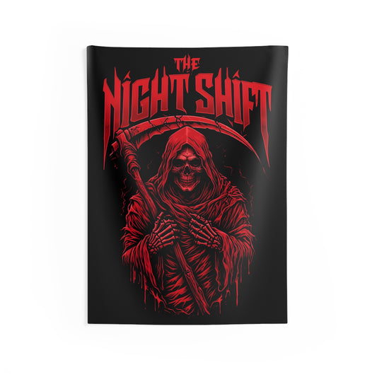 The Night Shift Reaper Indoor Wall Tapestries - Shop Banner 26" × 36" Printify by The Night Shift Automotive Apparel