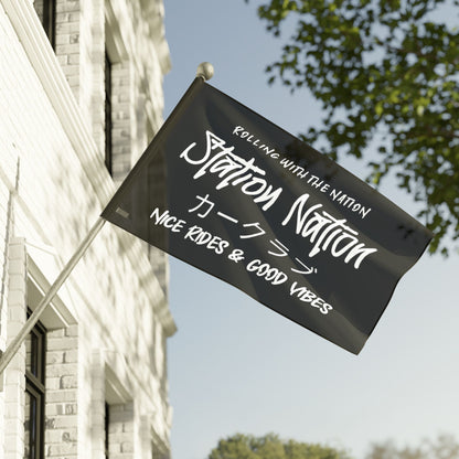 Station Nation-Rep Your Crew Flags 60" x 36" Printify by The Night Shift Automotive Apparel