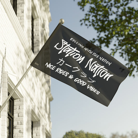 Station Nation-Rep Your Crew Flags 60" x 36" Printify by The Night Shift Automotive Apparel