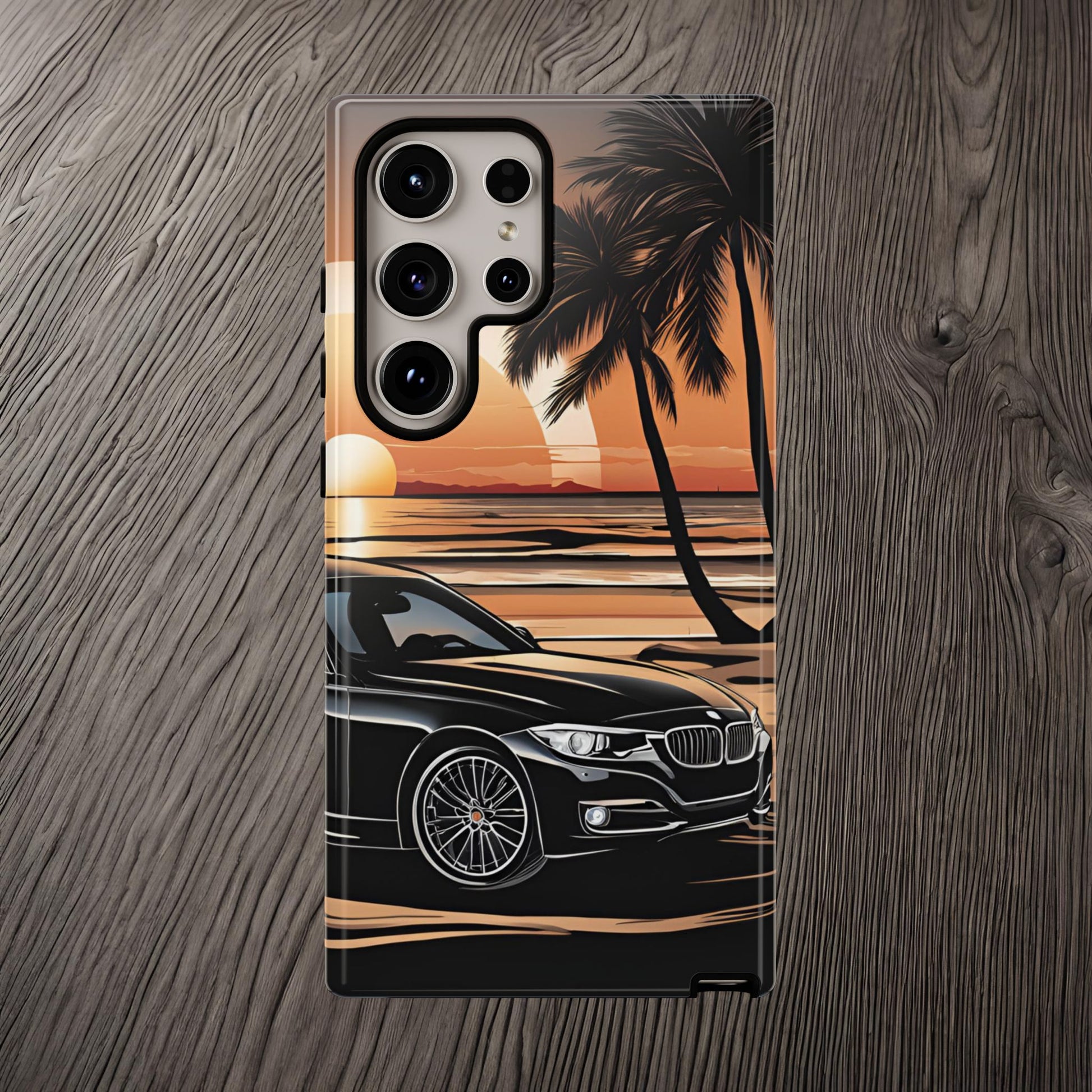 BMW Sunset On The Beach-Dual Layer Ultra Tough Phone Case Samsung Galaxy S24 Ultra Glossy Printify by The Night Shift Automotive Apparel