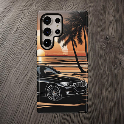 BMW Sunset On The Beach-Dual Layer Ultra Tough Phone Case Samsung Galaxy S24 Ultra Glossy Printify by The Night Shift Automotive Apparel