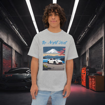 Nissan 370 Mt Fuji-Premium, Ultra Soft, Unisex Oversized Boxy Tee Athletic Heather Printify by The Night Shift Automotive Apparel
