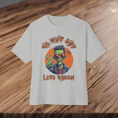 Lets Tandem Drift Zombie Logo-Premium, Ultra Soft Unisex Oversized Boxy Tee Printify by The Night Shift Automotive Apparel