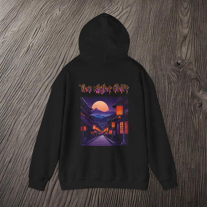 Moonlit Japanese Traditional Village-Ultra Soft, Premium Hoodie Printify by The Night Shift Automotive Apparel