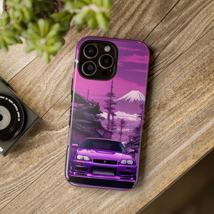 Nissan Skyline R34 Mt Fuji-Dual Layer Ultra Tough Phone Case iPhone 16 Pro Max Glossy Printify by The Night Shift Automotive Apparel