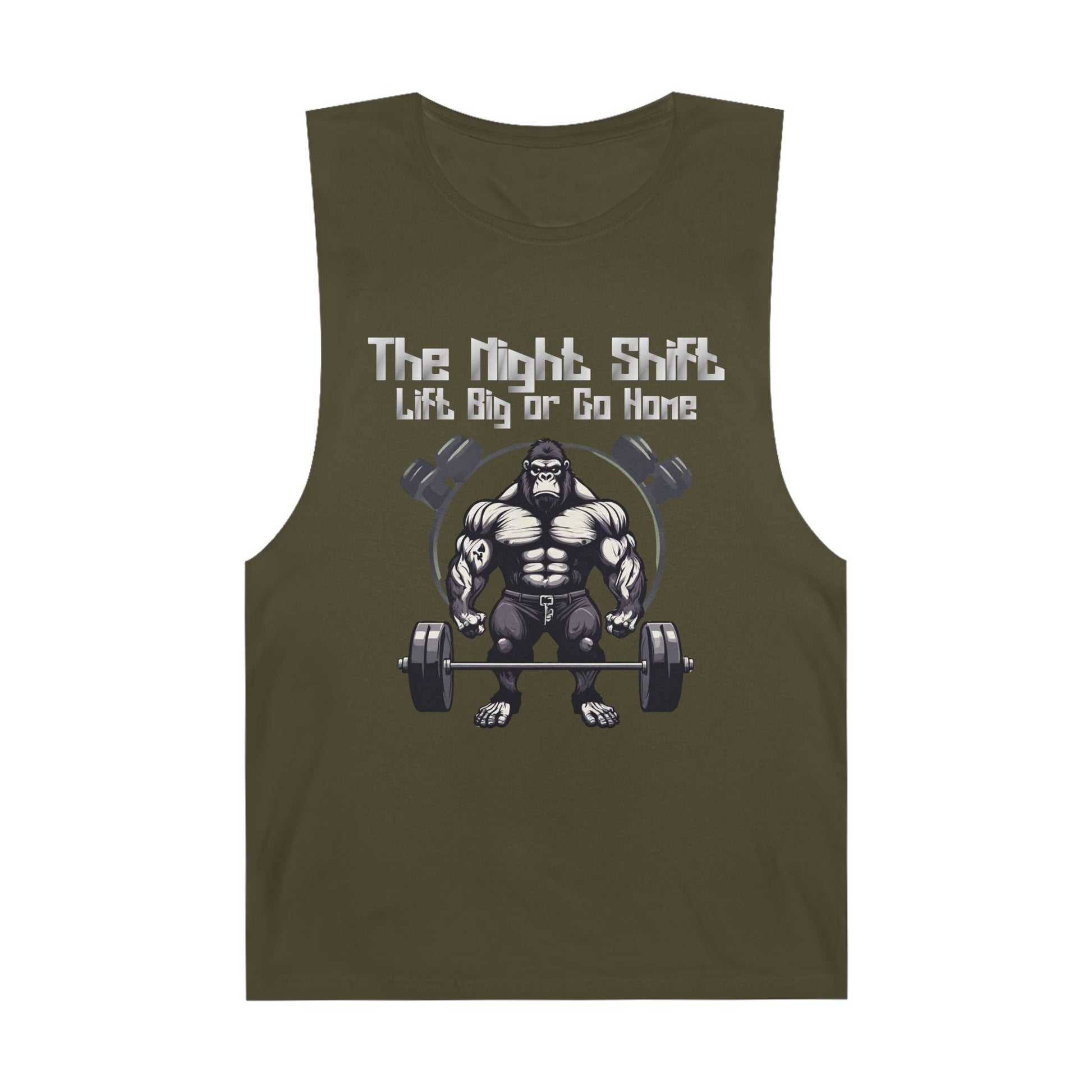 Lift Big or Go Home - Gorilla Body Builder - Premium Unisex Barnard Tank Top Printify by The Night Shift Automotive Apparel