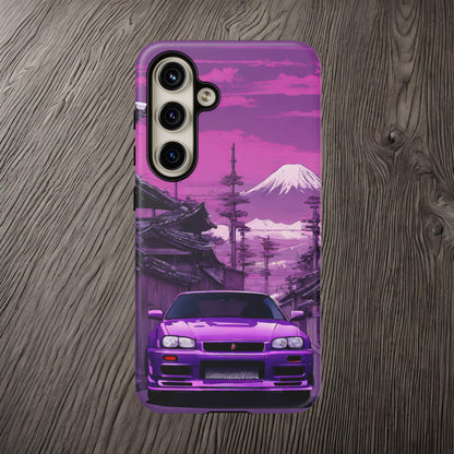 Nissan Skyline R34 Mt Fuji-Dual Layer Ultra Tough Phone Case Samsung Galaxy S24 Matte Printify by The Night Shift Automotive Apparel