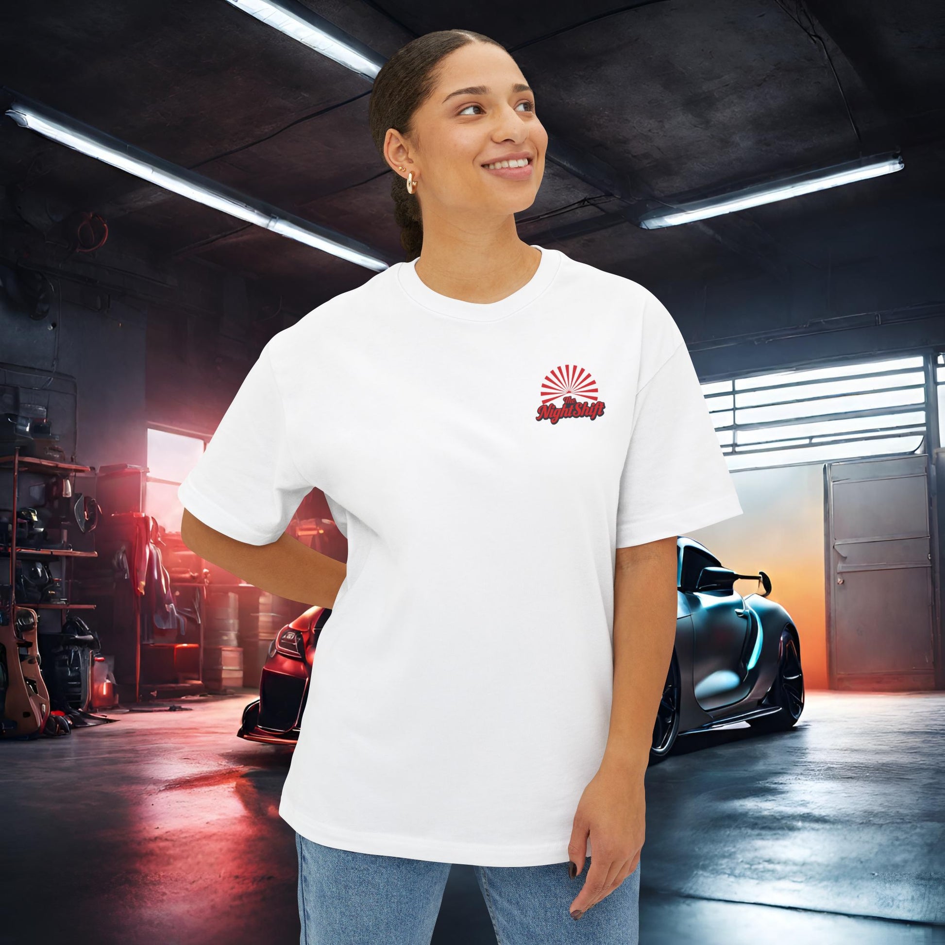 Good Vibes Panda-Premium, Ultra Soft Unisex Oversized Boxy Tee Printify by The Night Shift Automotive Apparel