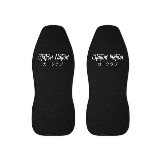 Station Nation Seat Covers 48.03" × 18.50" Black Printify by The Night Shift Automotive Apparel