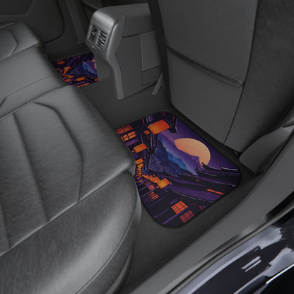 Lamplight Japanese Traditional Village-Premium, High Quality Car Floor Mats (Set of 4) Printify by The Night Shift Automotive Apparel