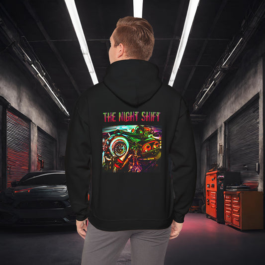 2JZ-GTE Single Turbo Synthwave-Premium, Ultra Soft Unisex Hoodie Black Printify by The Night Shift Automotive Apparel