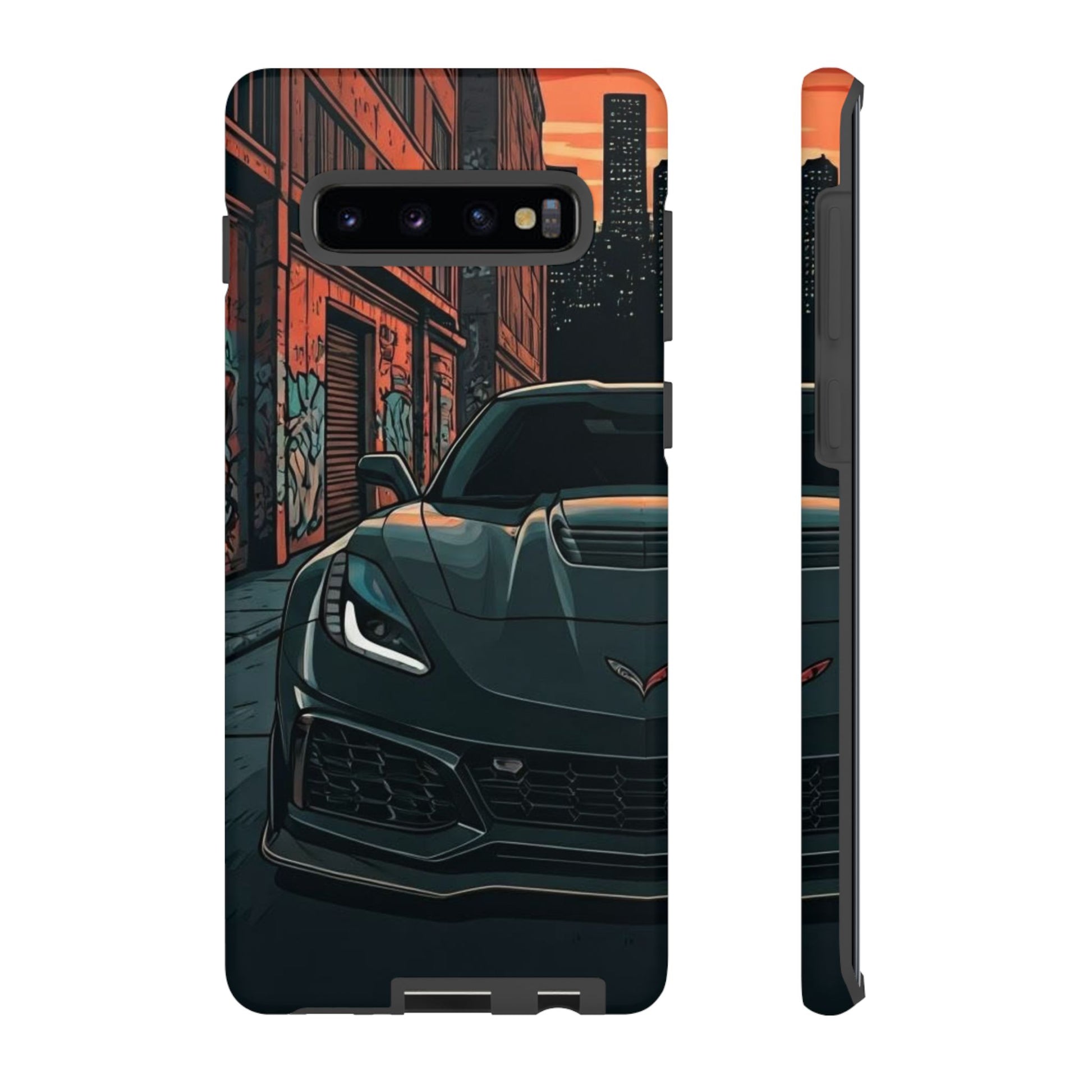 Chevy Corvette C7 Street Life-Dual Layer Ultra Tough Phone Case Samsung Galaxy S10 Plus Matte Printify by The Night Shift Automotive Apparel