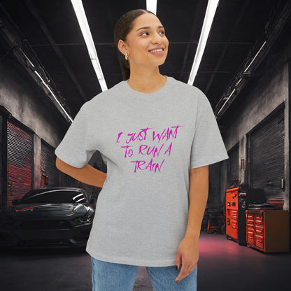 I Just Want To Run A Train-Premium, Ultra Soft Unisex Oversized Boxy Tee Printify by The Night Shift Automotive Apparel