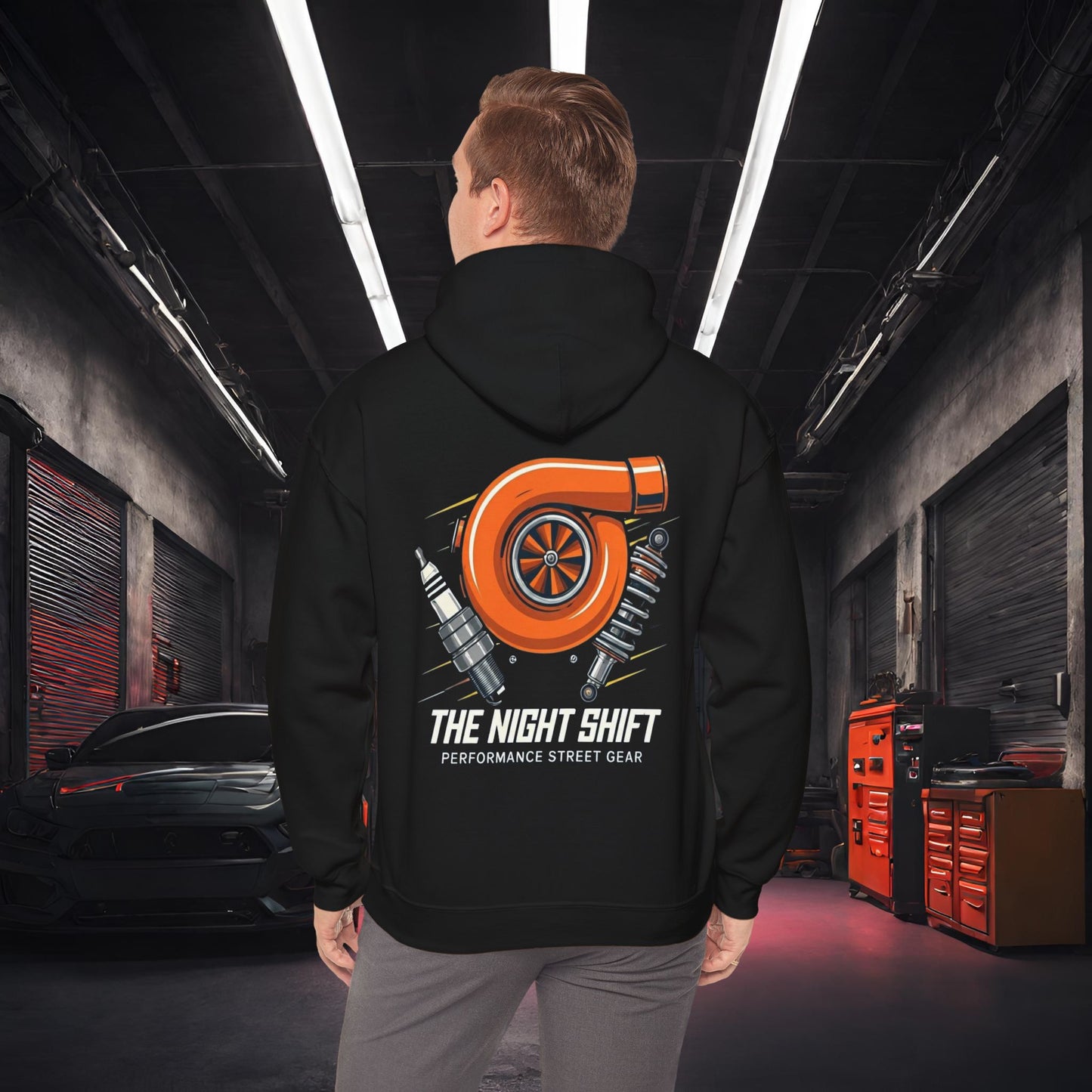 The Night Shift Essentials-Ultra Soft, Premium Hoodie Black Printify by The Night Shift Automotive Apparel