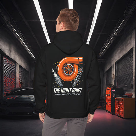 The Night Shift Essentials-Ultra Soft, Premium Hoodie Black Printify by The Night Shift Automotive Apparel