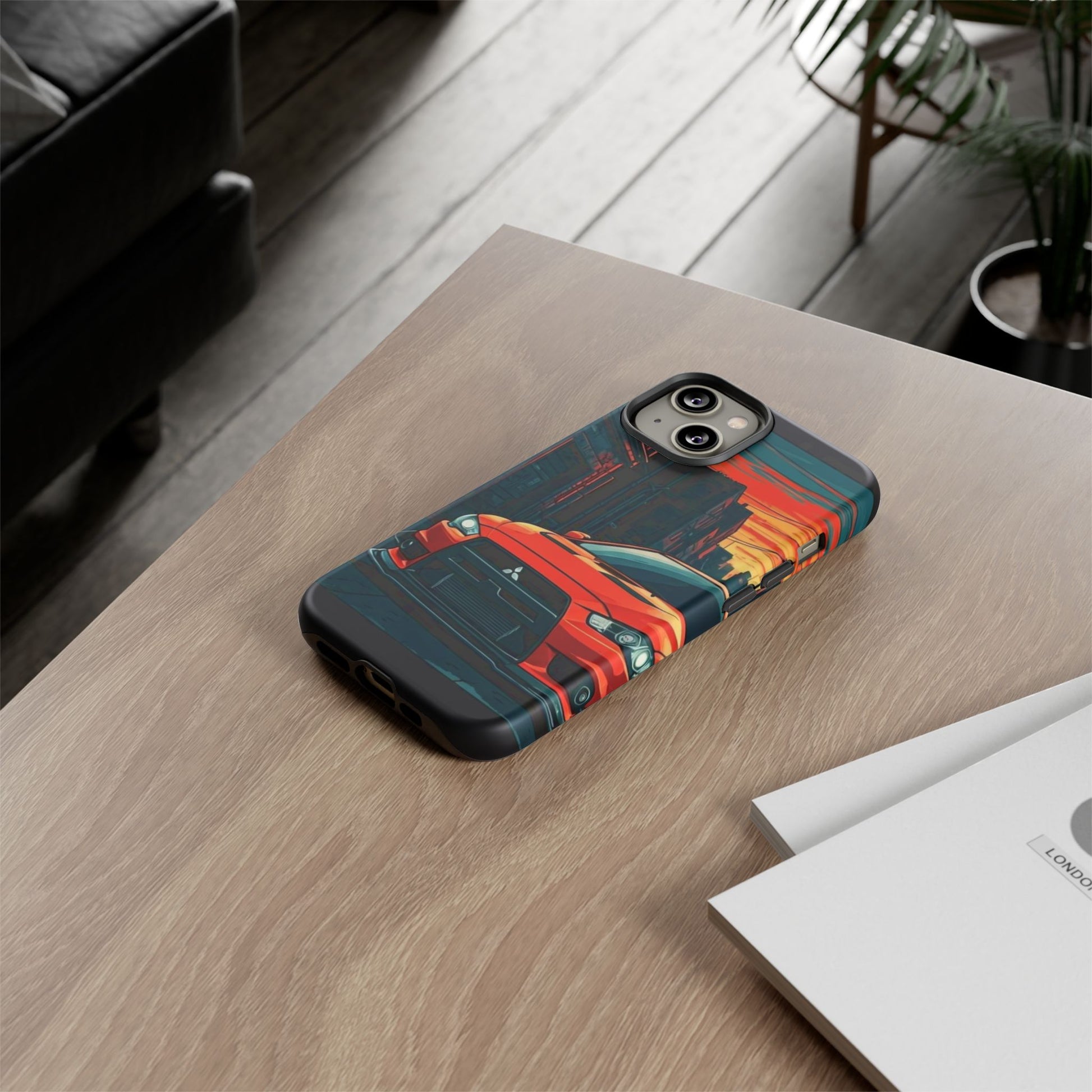 Mitsubishi Evo X Street Life-Dual Layer Ultra Tough Phone Case iPhone 14 Matte Printify by The Night Shift Automotive Apparel
