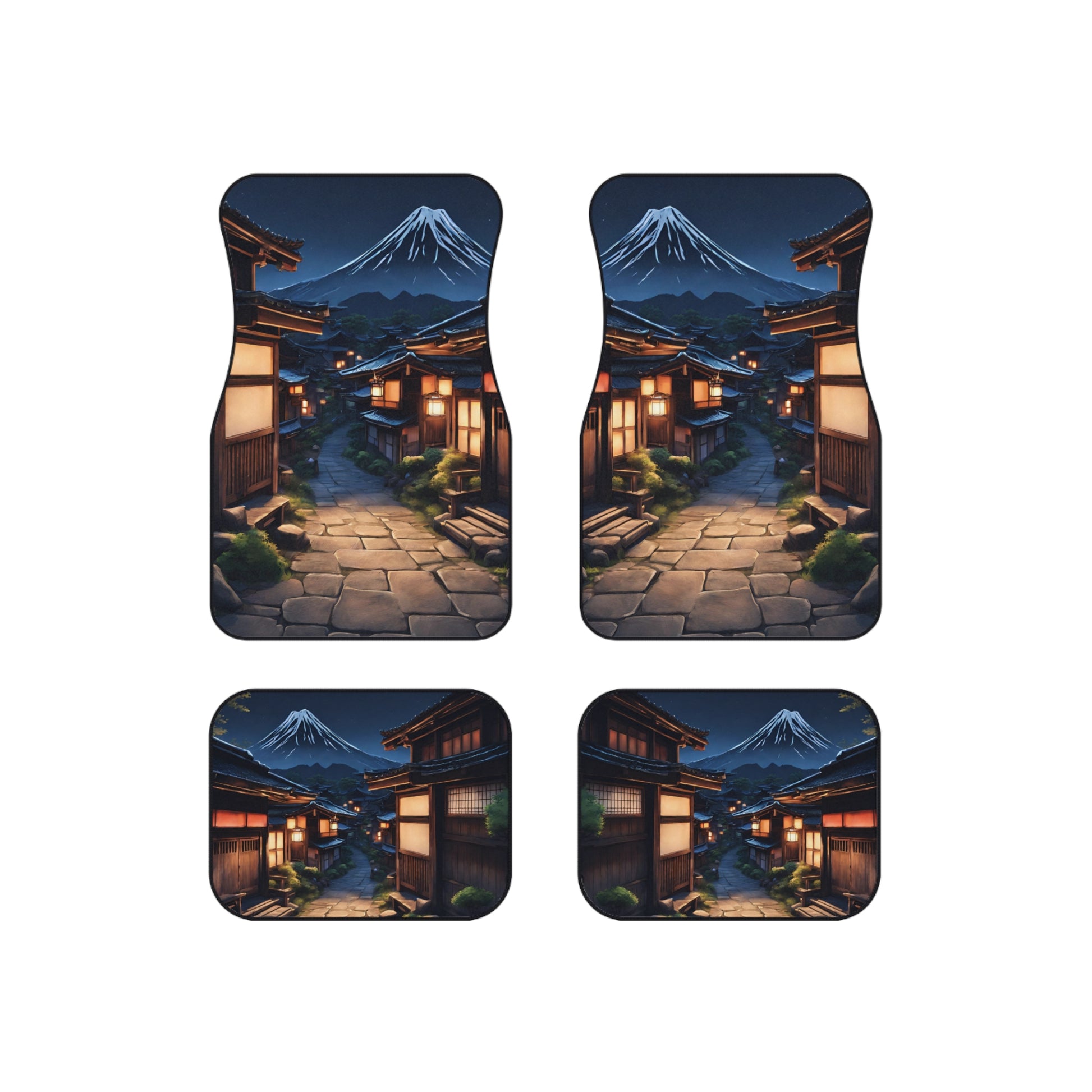 Traditional Japanese Village Countryside-Premium, High Quality Car Floor Mats (Set of 4) Printify by The Night Shift Automotive Apparel
