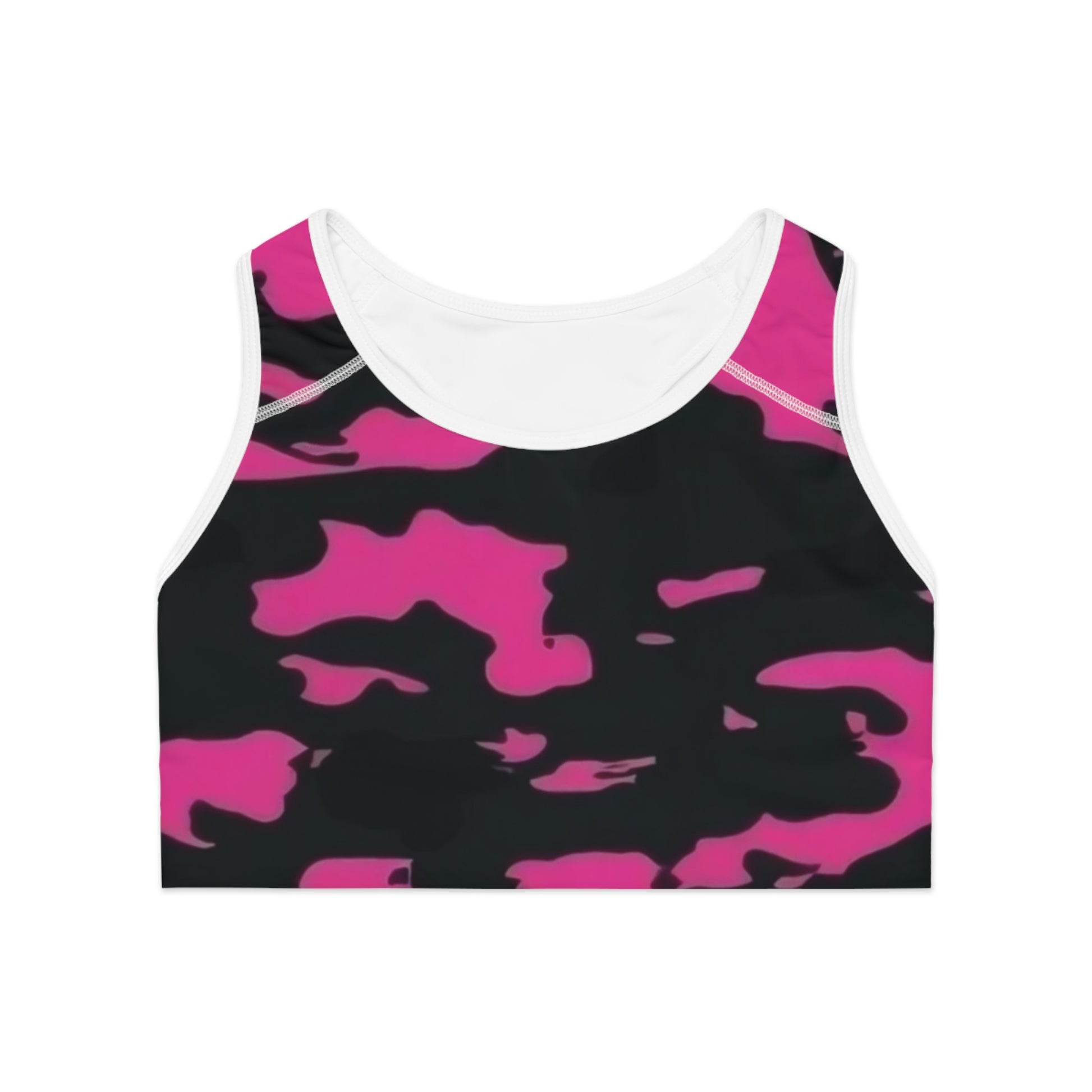 Women's Sports Bra White stitching Printify by The Night Shift Automotive Apparel