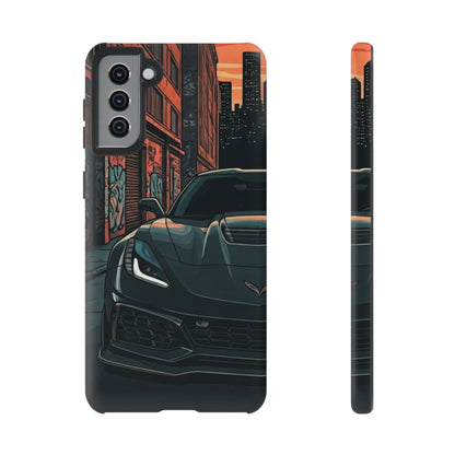Chevy Corvette C7 Street Life-Dual Layer Ultra Tough Phone Case Samsung Galaxy S21 Plus Matte Printify by The Night Shift Automotive Apparel
