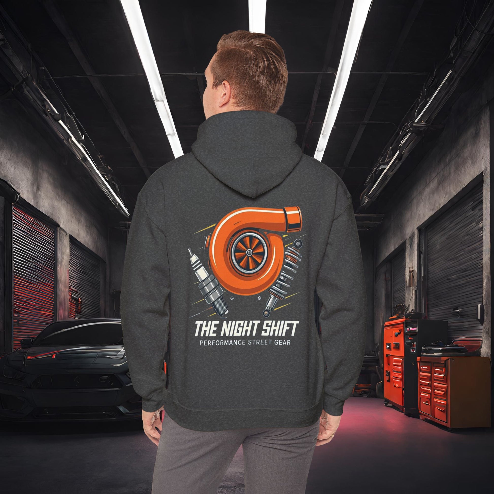 The Night Shift Essentials-Ultra Soft, Premium Hoodie Dark Heather Printify by The Night Shift Automotive Apparel