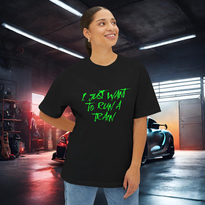 I Just Want To Run A Train-Premium, Ultra SoftUnisex Oversized Boxy Tee Printify by The Night Shift Automotive Apparel