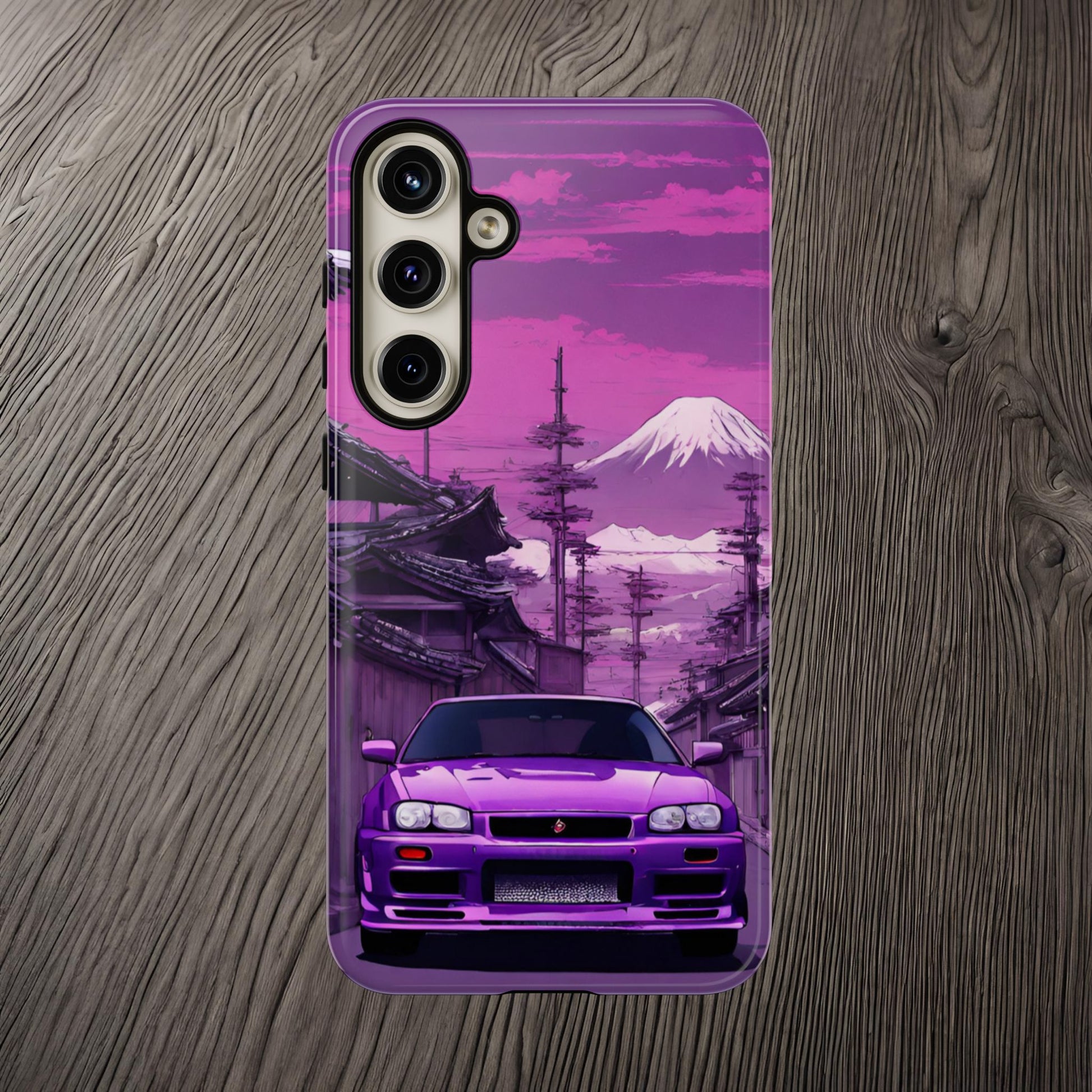 Nissan Skyline R34 Mt Fuji-Dual Layer Ultra Tough Phone Case Samsung Galaxy S24 Plus Glossy Printify by The Night Shift Automotive Apparel