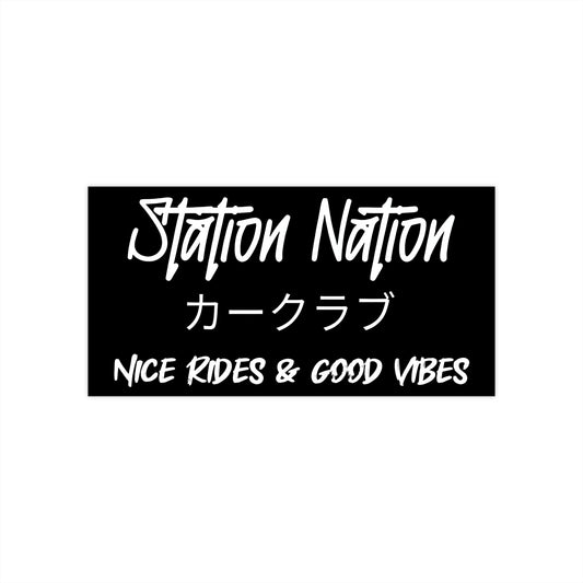 Station Nation-Bumper Sticker 7.5" × 3.75" Rectangle White Printify by The Night Shift Automotive Apparel