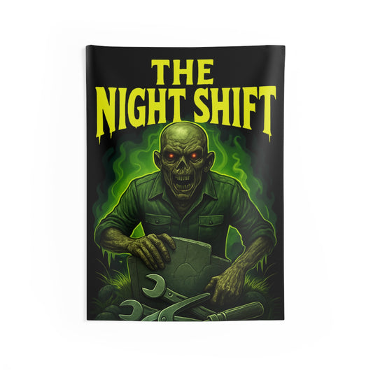 The Night Shift Indoor Wall Tapestries - Shop Banner 26" × 36" Printify by The Night Shift Automotive Apparel