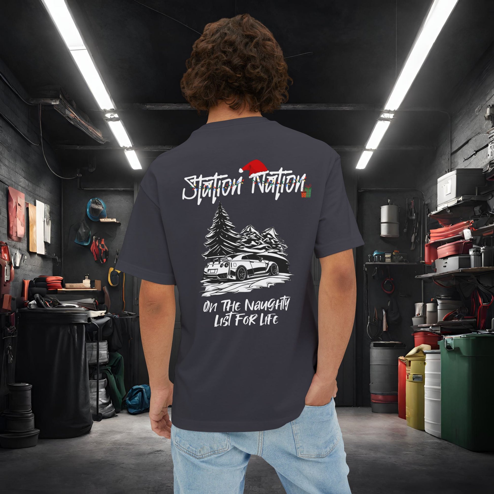 🎄 Christmas Limited Edition Station Nation-Premium, Ultra Soft Unisex Oversized Boxy Tee Printify by The Night Shift Automotive Apparel