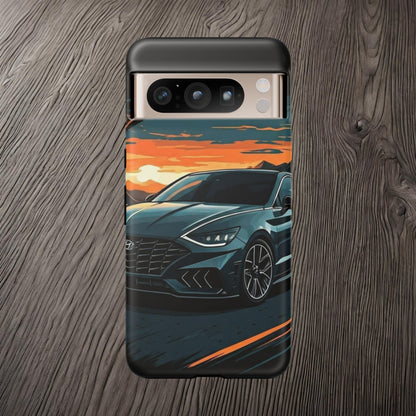 Hyundai Sonata-Sunset Drive-Dual Layer Ultra Tough Phone Case Google Pixel 8 Pro Matte Printify by The Night Shift Automotive Apparel