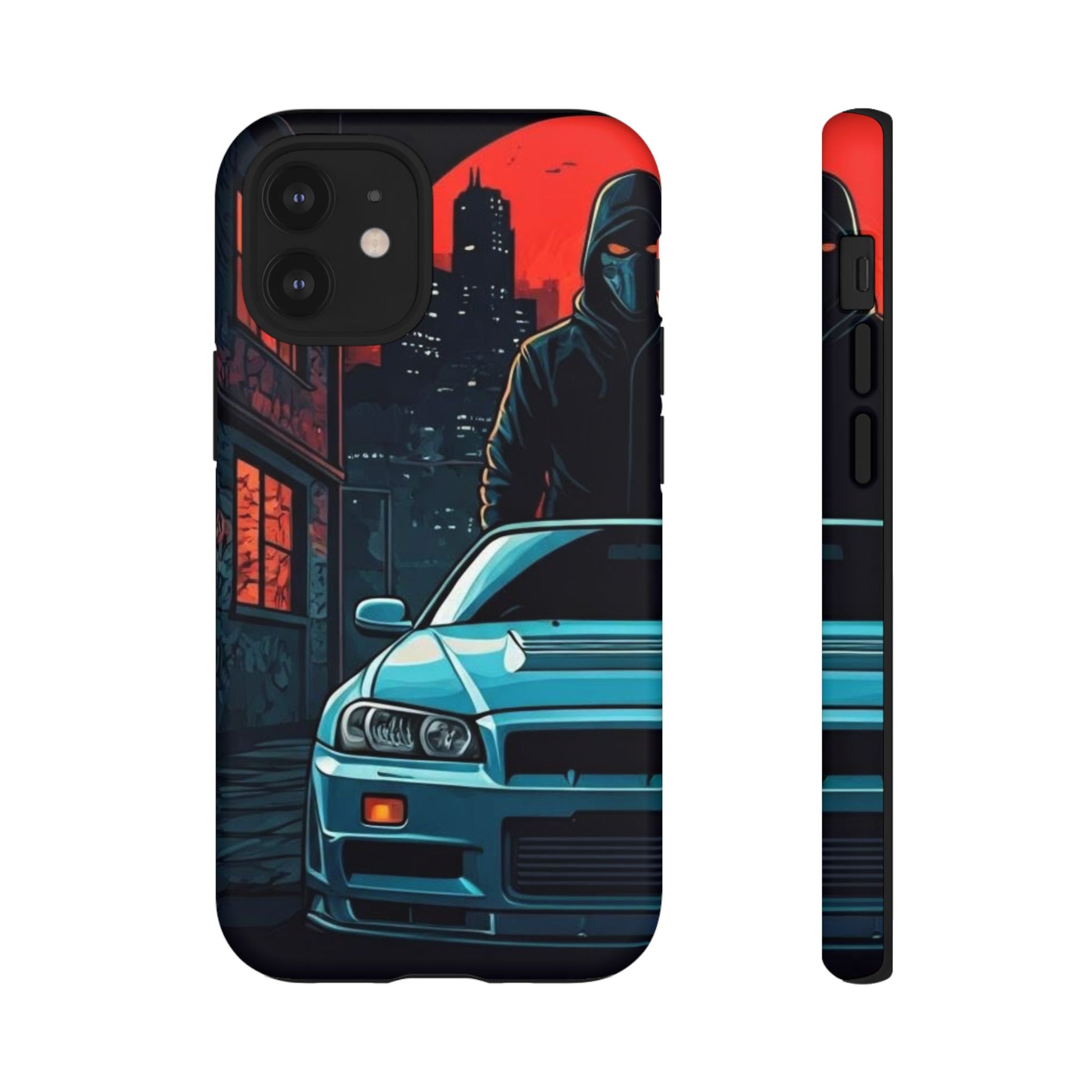 Nissan Skyline R34 Street Life-Dual Layer Ultra Tough Phone Case iPhone 12 Mini Matte Printify by The Night Shift Automotive Apparel