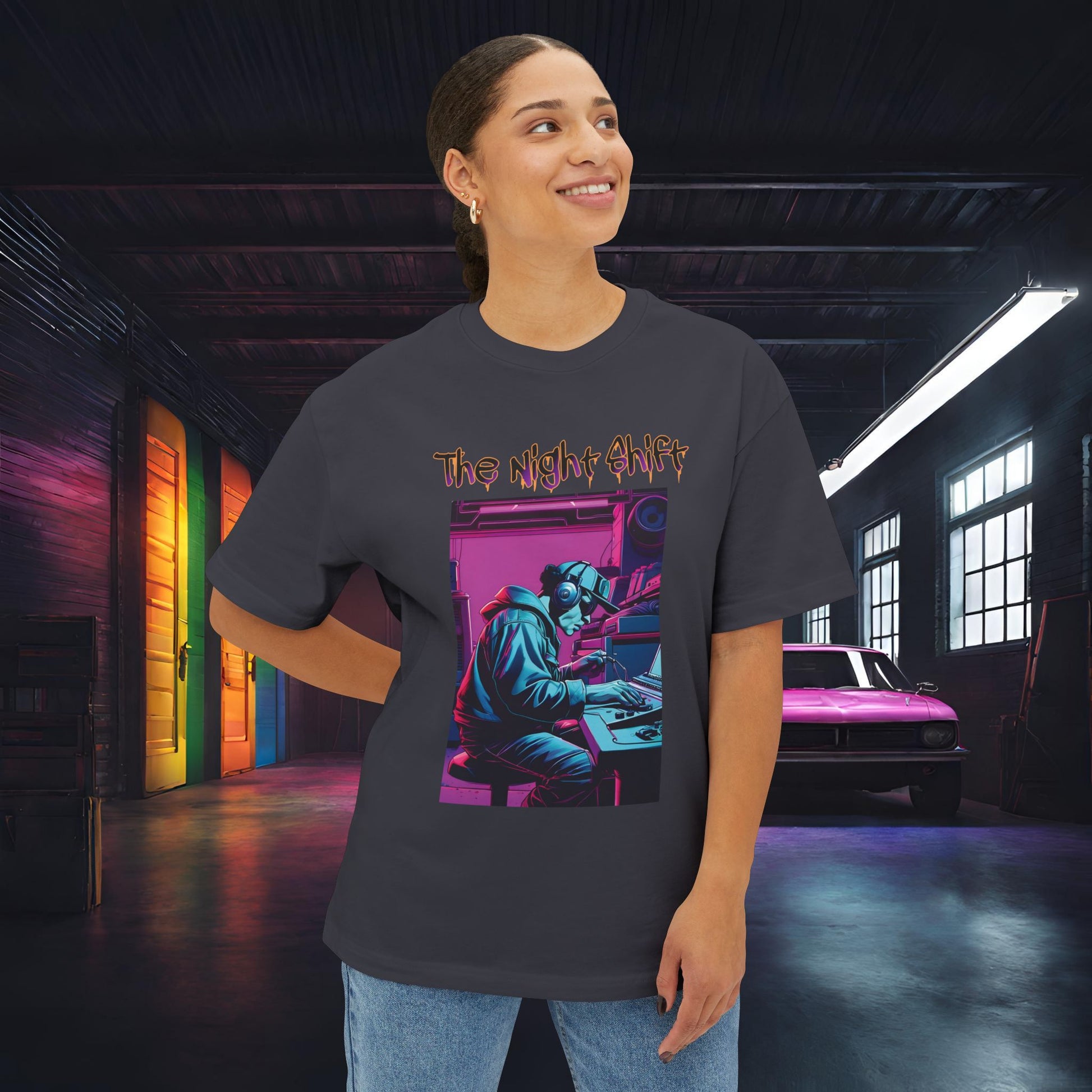 Makin' Beats-Premium, Ultra Soft Unisex Oversized Boxy Tee Printify by The Night Shift Automotive Apparel