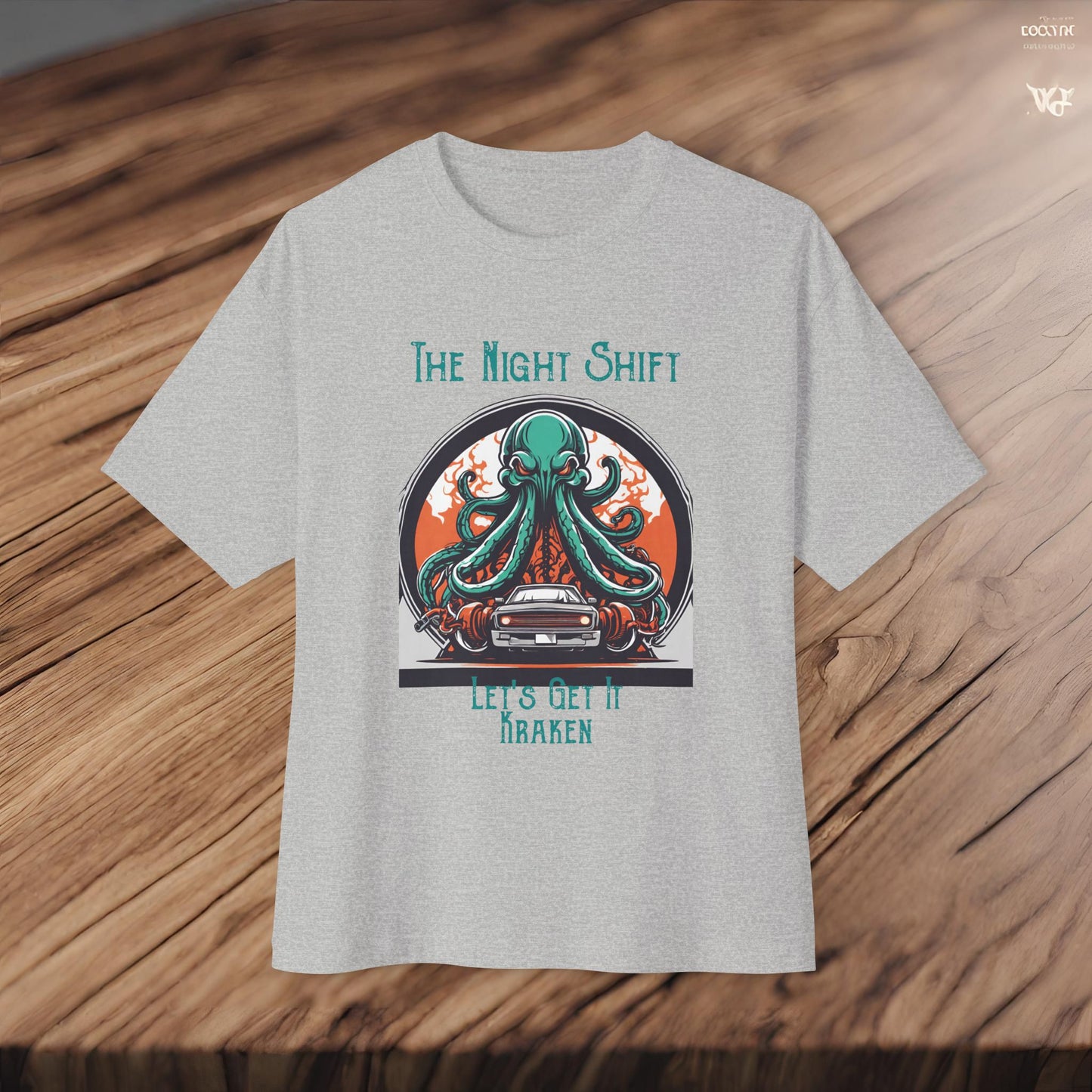 Lets Get Kraken-Premium, Ultra Soft Unisex Oversized Boxy Tee Athletic Heather Printify by The Night Shift Automotive Apparel