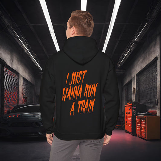 I Just Wanna Run A Train-Ultra Soft, Premium Hoodie Black Printify by The Night Shift Automotive Apparel
