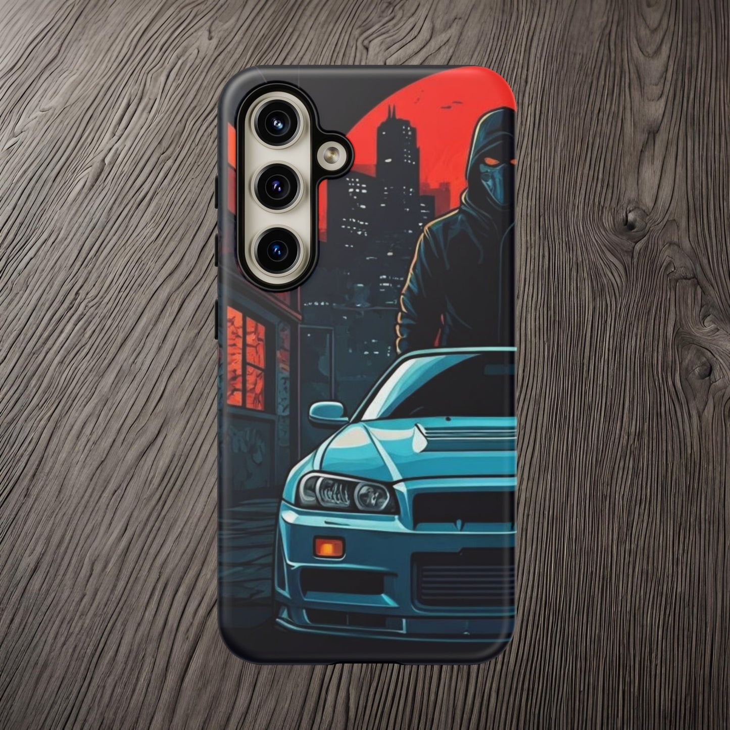 Nissan Skyline R34 Street Life-Dual Layer Ultra Tough Phone Case Samsung Galaxy S24 Matte Printify by The Night Shift Automotive Apparel