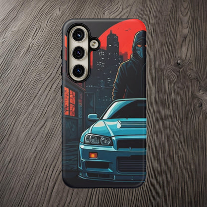 Nissan Skyline R34 Street Life-Dual Layer Ultra Tough Phone Case Samsung Galaxy S24 Matte Printify by The Night Shift Automotive Apparel