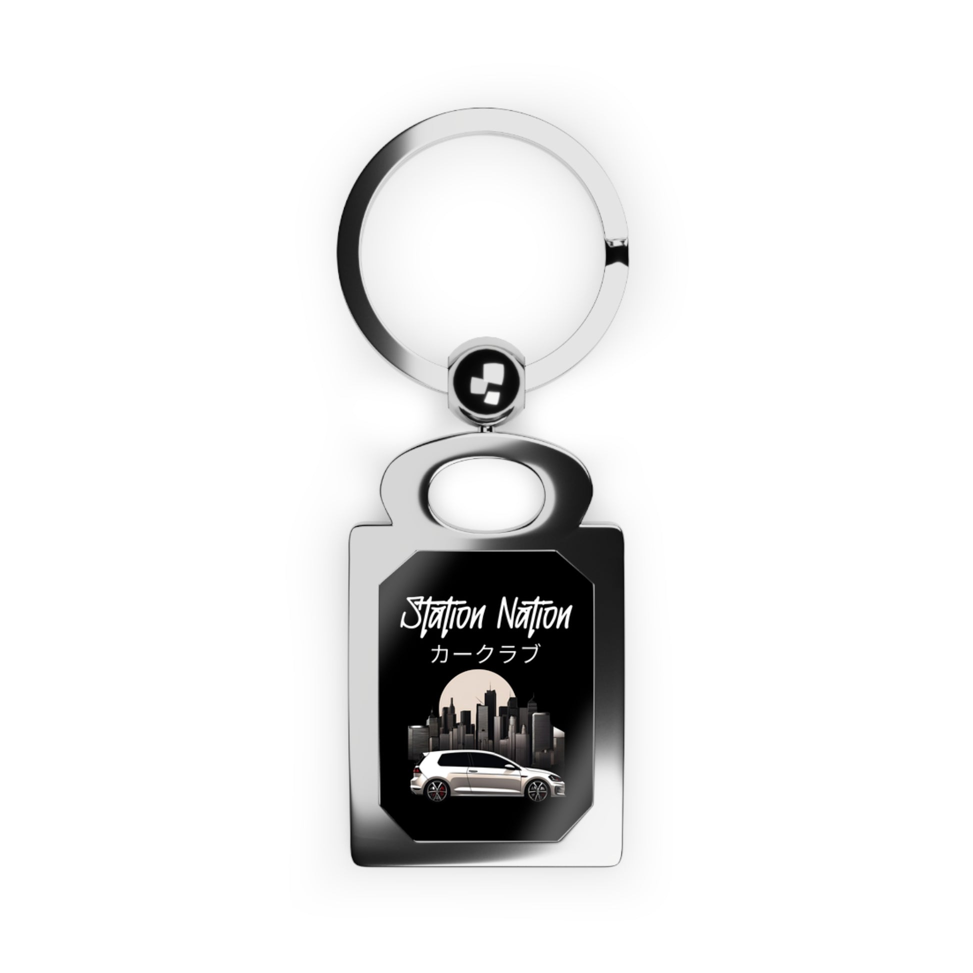 Station Nation Keychain One size Glossy Silver Printify by The Night Shift Automotive Apparel