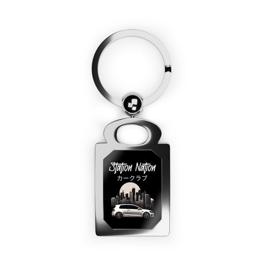 Station Nation Keychain One size Glossy Silver Printify by The Night Shift Automotive Apparel