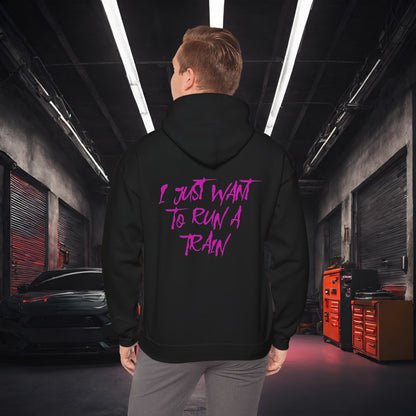 I Just Want To Run A Train-Ultra Soft, Premium Hoodie Black Printify by The Night Shift Automotive Apparel