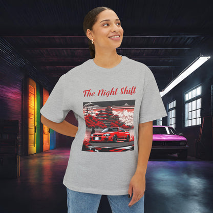 Nissan Skyline R34 Cherry Blossom-Premium, Ultra Soft, Unisex Oversized Boxy Tee Printify by The Night Shift Automotive Apparel
