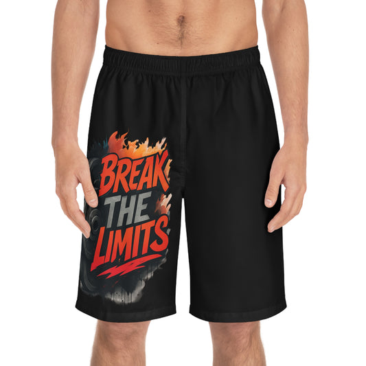 Break The Limits - Men's Relaxed Fit Board Shorts Seam thread color automatically matched to design Printify by The Night Shift Automotive Apparel