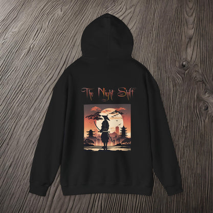 Samurai Full Moon Silhouette-Ultra Soft, Premium Hoodie Printify by The Night Shift Automotive Apparel