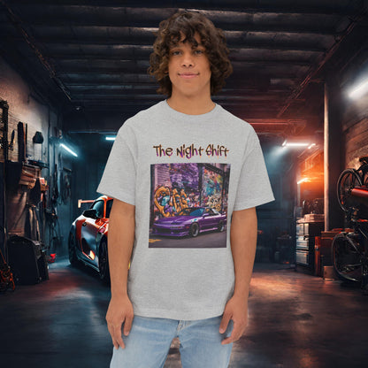 Nissan 240sx Graffiti-Premium, Ultra Soft Unisex Oversized Boxy Tee Athletic Heather Printify by The Night Shift Automotive Apparel