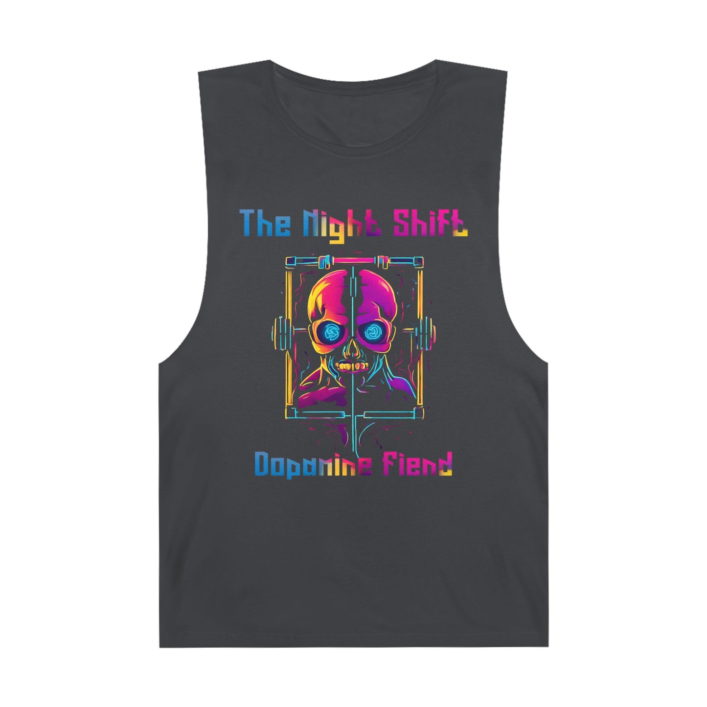 Dopamine Fiend - Premium Unisex Barnard Tank Top Coal Printify by The Night Shift Automotive Apparel