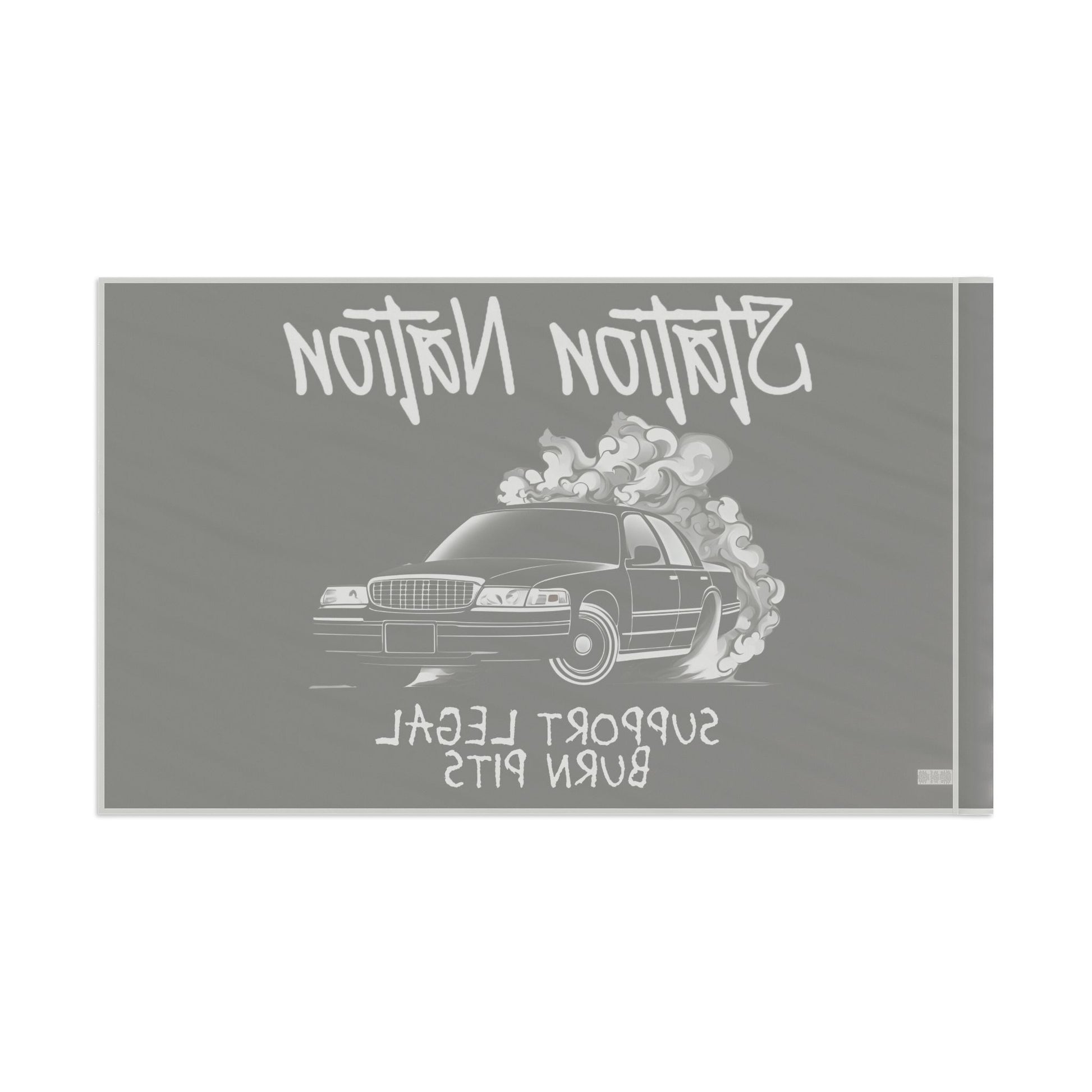 Station Nation-Support Legal Burn Pit Flags Printify by The Night Shift Automotive Apparel