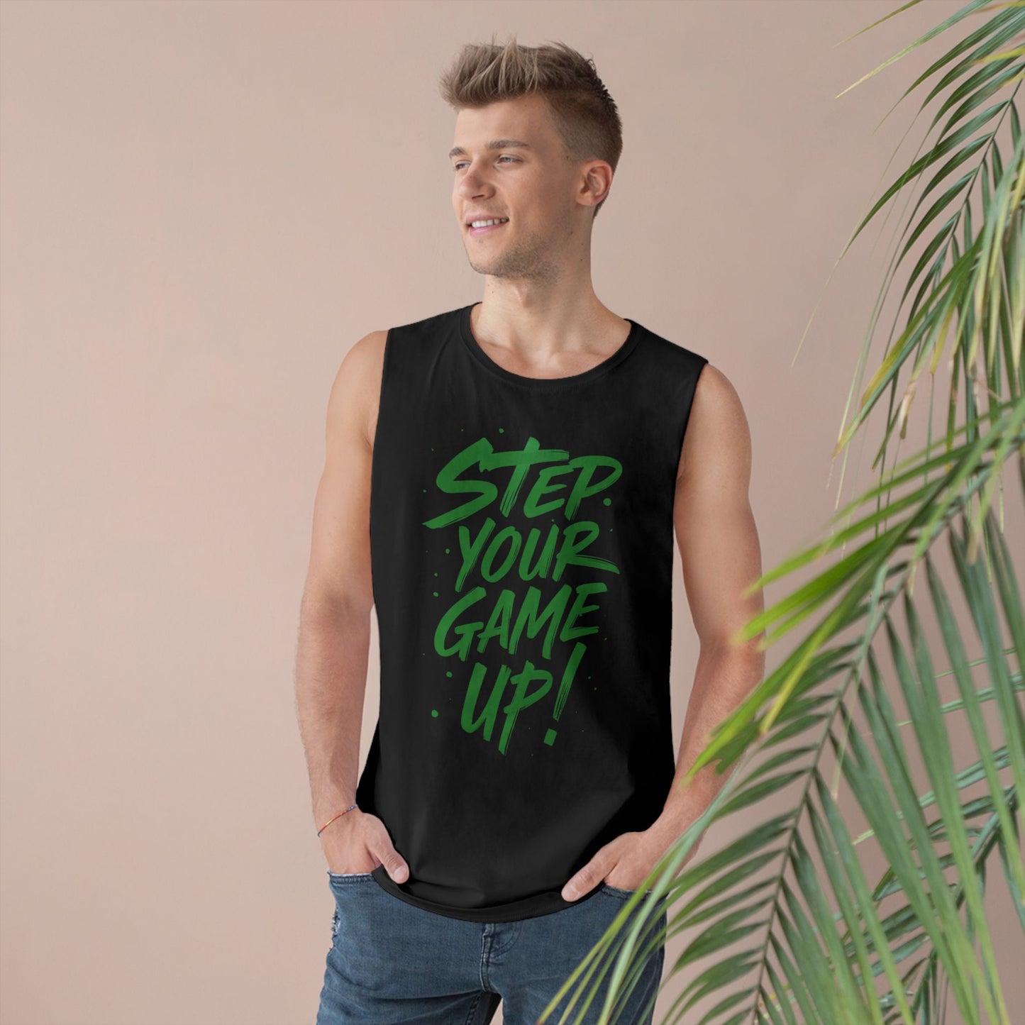 Step Your Game Up - Premium Unisex Barnard Tank Top Printify by The Night Shift Automotive Apparel