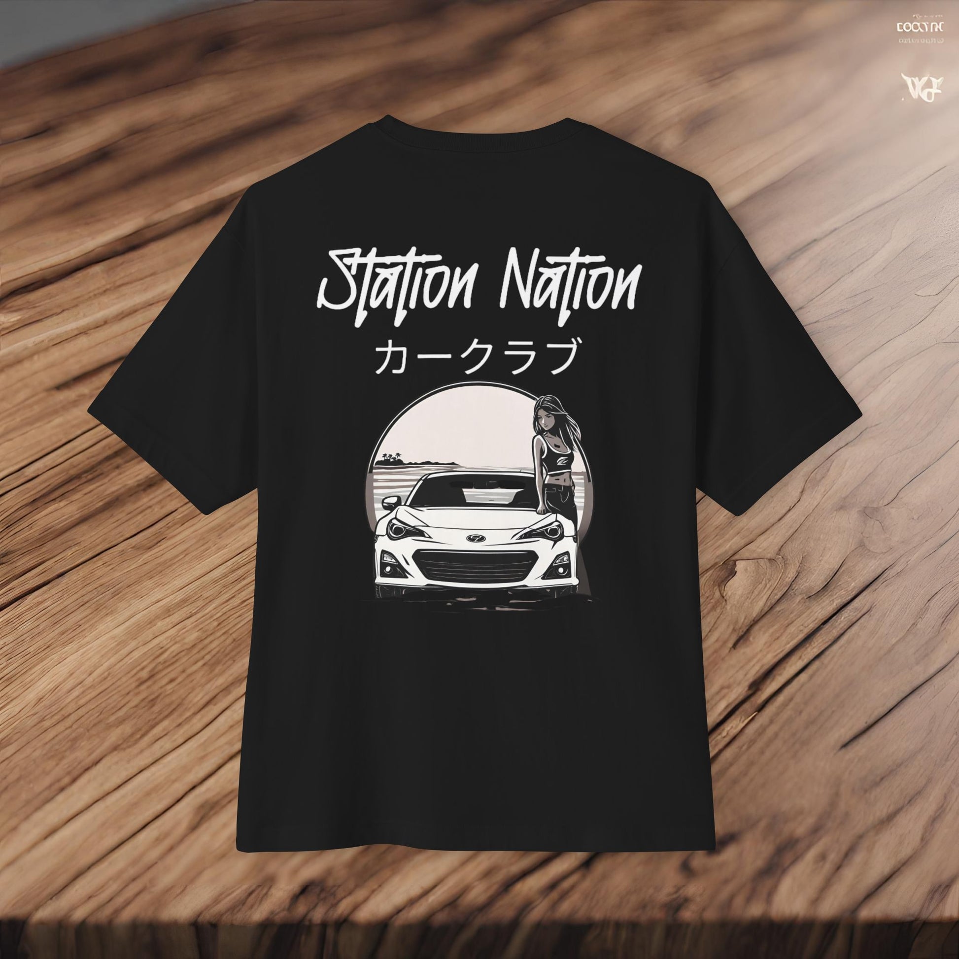 Station Nation-Premium, Ultra Soft Unisex Oversized Boxy Tee Printify by The Night Shift Automotive Apparel