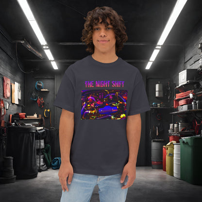 EJ257 Synthwave-Premium, Ultra Soft Unisex Oversized Boxy Tee Dark Grey Printify by The Night Shift Automotive Apparel
