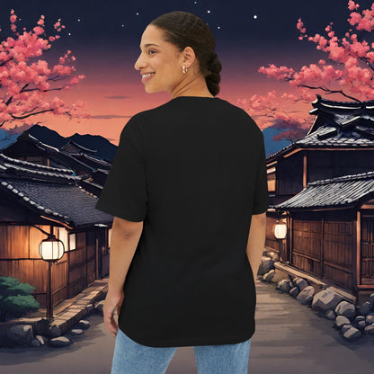 Samurai Full Moon Silhouette-Premium, Ultra Soft Unisex Oversized Boxy Tee Printify by The Night Shift Automotive Apparel