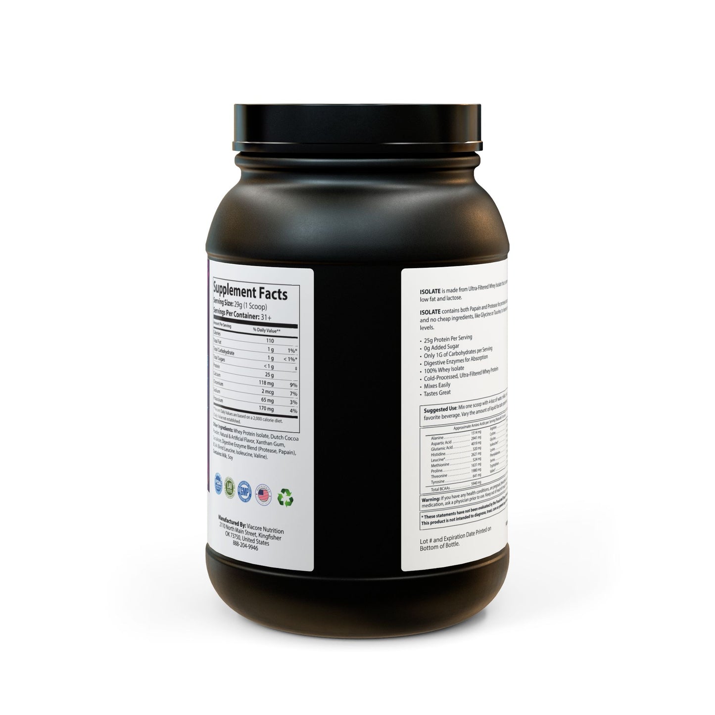 Growth Venom - Premium Whey Isolate Protein Supplement (Chocolate) (907g, 2lb) Printify by The Night Shift Automotive Apparel
